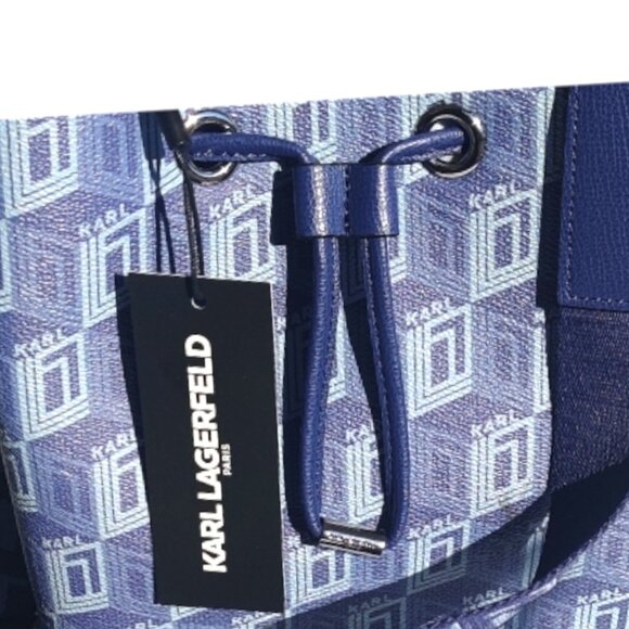 Karl Lagerfeld Paris Adele Bucket Bag Indigo Blue - Picture 3 of 8